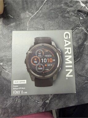 garmin Fenix 8 Solar Sapphire GPS Watch - Black with Orange Accents